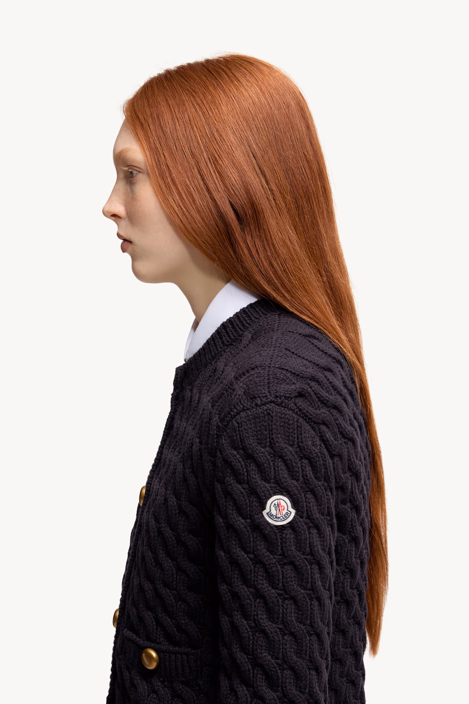 Cardigan en coton mélangé Femmes Bleu marine Moncler 4